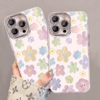 Coque magnétique en TPU mat avec motifs de dessins animés et éléments d'amour pour femmes, compatible avec les modèles 17 Pro Max et 15