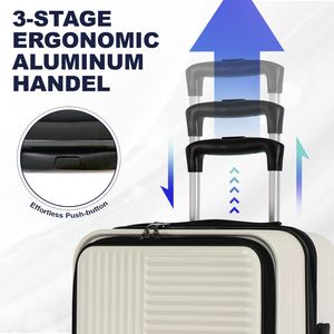 Maleta de viaje blanca de moda DB, cerradura aprobada por TSA, equipaje rígido de peso ligero, Apertura frontal de aluminio para viajes - Product Image 2