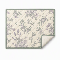 Tapis pour chiens Pee Pads Botanical Floral matelassé, 4 couches, imperméable, TPU antidérapant, surface en velours, anti-fuite, écologique, 270g/m