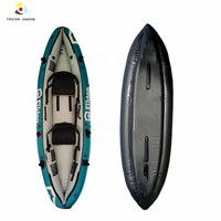 Kayak à pédales pour 2 personnes, canoë pliable, bateau gonflable pour eaux vives et mer, avec accessoires, coque en nylon durable, bonne vessie