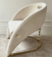 Chaise de salle à manger haut de gamme en velours à dossier haut, mobilier de maison tendance, chaises de salle à manger de villa à pieds en cristal
