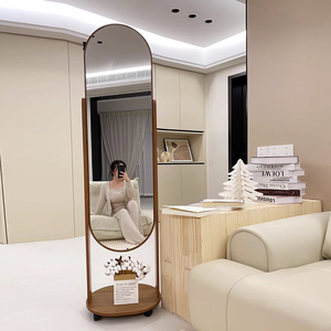 Homedecor hiện đại lớn đầy đủ chiều dài thay đồ vòm gương đa chức năng lưu trữ giá tự làm trang trí gương kính homefoods - Product Image 3