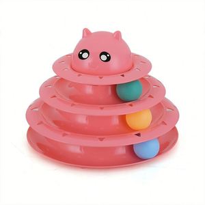 Wholesale Three-layer Carousel <b>Plastic</b> Simple Pet Toy Cat Supplies Interactive Funny Self-pleasure Amusement <b>Disc</b> Track Ball - Product Image 2