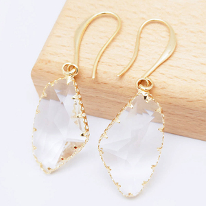 2019 vender geométrica cristal gota pendiente para las <span class=keywords><strong>mujeres</strong></span> elegante grande de piedras preciosas colgante anzuelo pendiente - Product Image 1