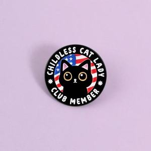 Spille in Metallo all'Ingrosso, Spille Creative a Forma di Gatto Carino, Spille Distintive a Forma di Gatto Nero Cartoon, Distintivi Rotondi in Metallo per Vestiti - Product Image 2