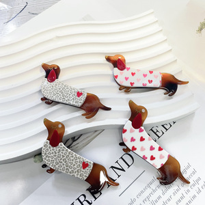Porte-clés en acrylique motif chien teckel <span class=keywords><strong>de</strong></span> dessin animé, design créatif, <span class=keywords><strong>vente</strong></span> en gros, fabrication DIY, promotion spéciale Allemagne - Product Image 5