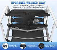 Plateau pour déambulateur pliable, plateau pour déambulateur avec porte-gobelet |   Plateau pour déambulateurs avec tapis antidérapant pour aliments