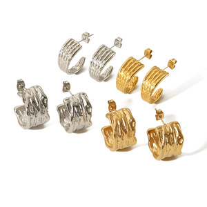 Cuff Earrings Zinc Alloy Gold Silver Plated Geometric Design Fashionable <b>Statement</b> Earrings For Women Jewelry Accessories - Product Image 4