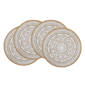 แผ่นรองจานลายดอกบัวสีดำและสีขาว ดีไซน์ใหม่ปี 2026 ทนความร้อน ทำจากผ้ากระสอบป่าน สำหรับโต๊ะอาหารในครัว - Product Image 5