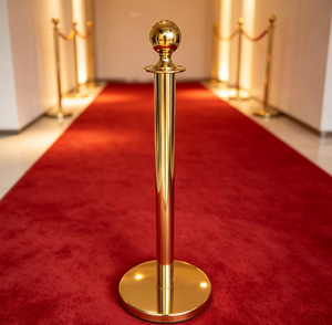 201 Stainless Steel Golden Ball Top Stanchion Queue Barrier Crowd Control Rope Post Hotel Wedding Red Carpet <strong>VIP</strong> Isolation <strong>Stand</strong> - Product Image 5