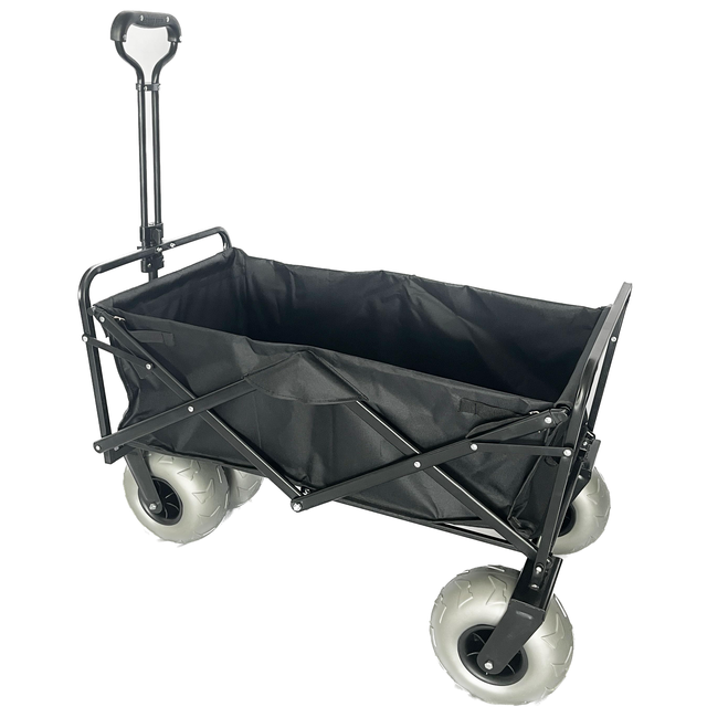 Folding Outdoor Camping Wagon Collapsable Utility Wagon Camping  Folding Wagon With Balloon Wheel