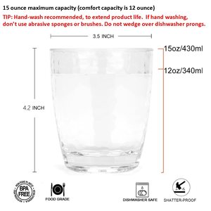 Tasse à jus en <span class=keywords><strong>plastique</strong></span> <span class=keywords><strong>personnalisable</strong></span> de 15 oz, barre de mélange, verrerie en vrac bon marché, gobelets en <span class=keywords><strong>plastique</strong></span> dur sans BPA pour la fête - Product Image 4