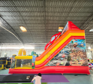 Tobogán Inflable Doble de Lightning <span class=keywords><strong>McQueen</strong></span>, Casa de Brinco Roja con Obstáculos para Eventos - Product Image 4