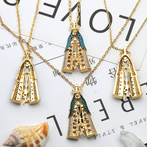 Fede zircone pavé strass vergine maria ciondoli religione <span class=keywords><strong>padrino</strong></span> disegno collana ciondoli - Product Image 2