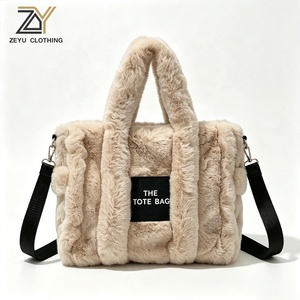 Borsa Tote in Finta <span class=keywords><strong>Pelliccia</strong></span> Zeyu per Donne, Borsa a Spalla Morbida e Pelosa, Borsa per Shopping <span class=keywords><strong>con</strong></span> Tracolla, Borsa Ecologica in Finta <span class=keywords><strong>Pelliccia</strong></span> - Product Image 1