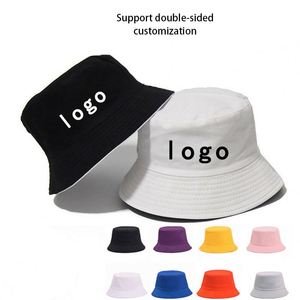 Sombrero de Pescador de Doble Cara de Algodón para Hombre y Mujer, Protección Solar para Exteriores, Logotipo Personalizado Impreso, OEM, Dibujos Animados, Camuflaje, Leopardo, Cuadros - Product Image 1