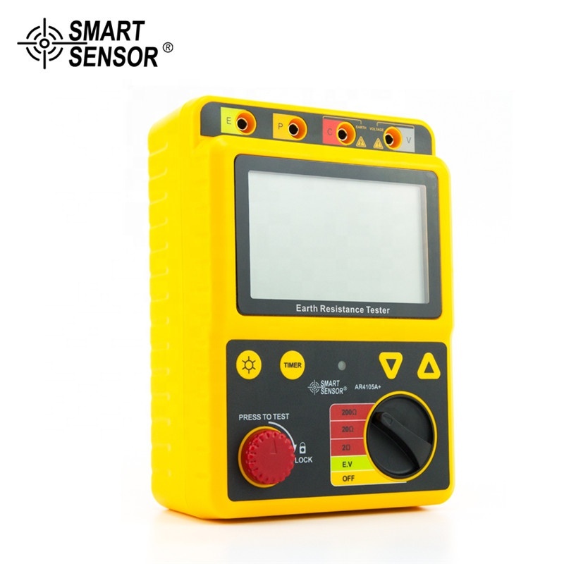 Smart Sensor AR4105A+ Digital Earth Resistance Tester 0-200 Ohm 2/3Lines