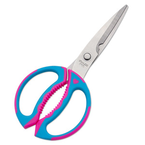 <b>Kitchen</b> <b>Scissors</b> Stainless Steel Straight Head Red And Blue Home Use - Product Image 3