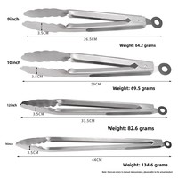 Pinces de cuisine en acier inoxydable de 9 pouces pour griller des pinces de barbecue supplémentaires avec verrouillage en silicone