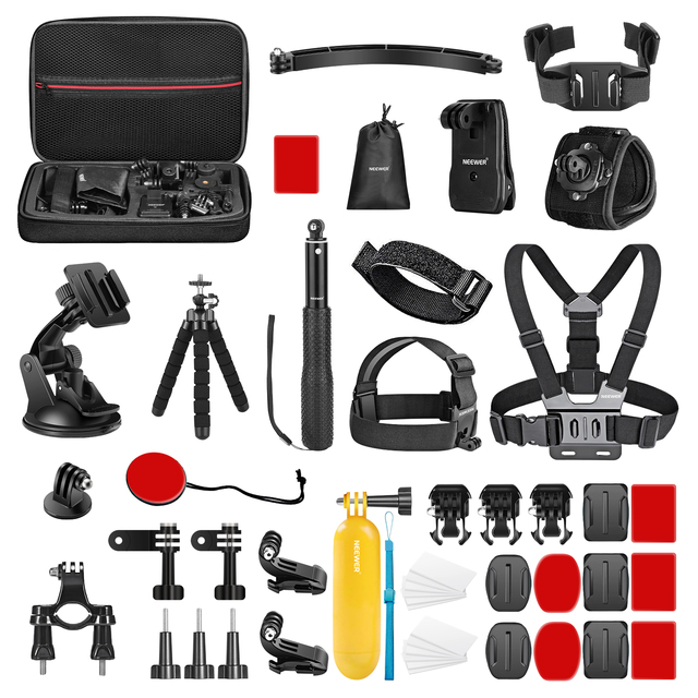 NEEWER 50 in 1 Action Camera Accessory Kit Compatible with GoPro Hero 12 11 10 9 OSMO 4 3 2 Insta360 X3 X2 GO 3 SJCAM