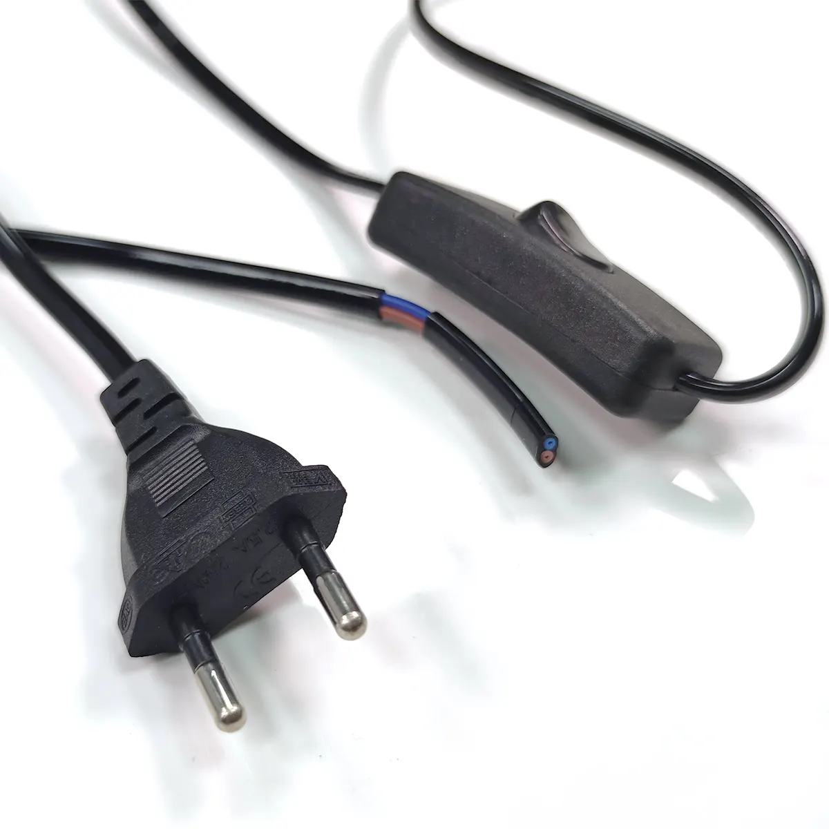 2.5A Европейский ЕС 2 Pin E14 или E27 Электрический кабель переменного тока, соляная лампа, шнур питания с переключателем и держателем