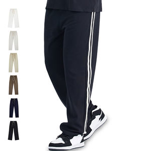 Pantalon long décontracté à deux rayures et sweat à capuche en coton éponge-Ensemble de marque à la mode printemps-automne 2025 - Product Image 3