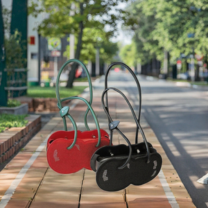 Bolso de hombro de poliéster con forma de cereza, estilo Ulzzang, con diamantes de imitación, moderno, para uniforme JK, para uso diario, con cremallera y cadena, color caramelo - Product Image 2