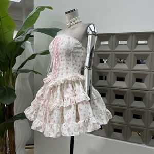 OUDINA Abito Estivo Casual <span class=keywords><strong>da</strong></span> <span class=keywords><strong>Donna</strong></span> con Stampa Floreale, Senza Spalline, con Shorts a Forma di <span class=keywords><strong>Zucca</strong></span> - Product Image 2