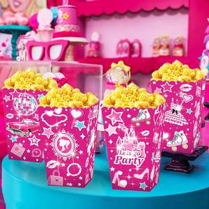 12 Pezzi Scatole per Popcorn <span class=keywords><strong>in</strong></span> Carta Rosa Acceso per Feste 'Lets <span class=keywords><strong>Go</strong></span>', Decorazioni per Compleanni e Addii al Nubilato - Product Image 6