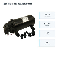 Pompe à eau auto-amorçante 12V 120 PSI 5,5LPM pour équipement de pulvérisation et lavage de véhicules
