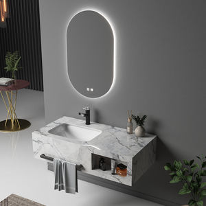 Espejo de Baño LED de Mármol de Doble Capa Moderno y de Lujo, Conjuntos de Baño de Pizarra, Mueble de Lavabo con Luz Inteligente, Lavabos de Baño, Tocador - Product Image 2