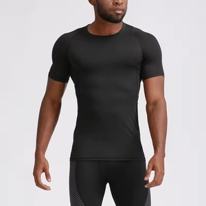 Ropa Deportiva de Verano Transpirable y Ajustada Personalizada al por Mayor para Hombre, Ropa de Entrenamiento para Gimnasio, Camiseta Deportiva de Manga Corta de Secado Rápido y Compresión - Product Image 5
