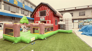 <span class=keywords><strong>Barry</strong></span> Commercial gonflable videur toboggan dessin animé vache ferme saut château pour enfants gonflable rebond maison avec toboggan - Product Image 4