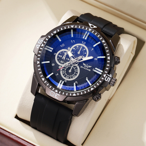 <span class=keywords><strong>Orologio</strong></span> al Quarzo <span class=keywords><strong>Sportivo</strong></span> da Uomo alla Moda, Classico con Cinturino in Silicone <span class=keywords><strong>Nero</strong></span> - Product Image 1