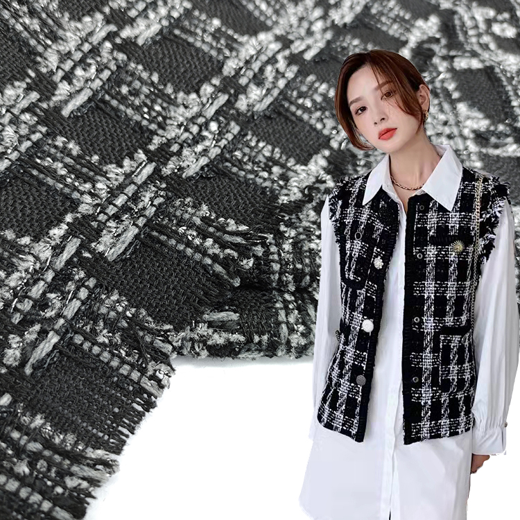 Для одежды 10% шерстяная ткань полиэстер нейлон смесь твида Женская куртка ткань