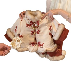 Tongxingyuan Girls Winter Outfit Thickening Cotton Two Piece Set For Toddlers New Year Clothes Year Of The Horse - Product Image 5