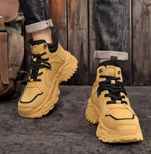 Botas de Tobillo Retro para Hombre, Estilo Industrial, Plataforma Alta, Cómodas, Antideslizantes, Transpirables, con Cordones, para Caminar, Deportivas, Casuales - Product Image 4