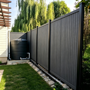 Panneaux de clôture en vinyle brun 3D conçus pour les murs de protection avec un design inspiré des palissades pour la sécurité et l'élégance - Product Image 1