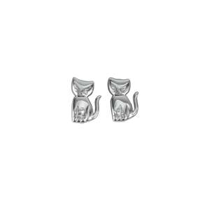 Fashion Stud <b>Earrings</b> <b>Cat</b> Shape 316L Stainless Steel PVD Gold Plating Sustainable Resistant - Product Image 1