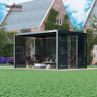 Système de toit à persiennes imperméable Hooeasy, kits de murs latéraux, pergola bioclimatique en aluminium pour jardin extérieur