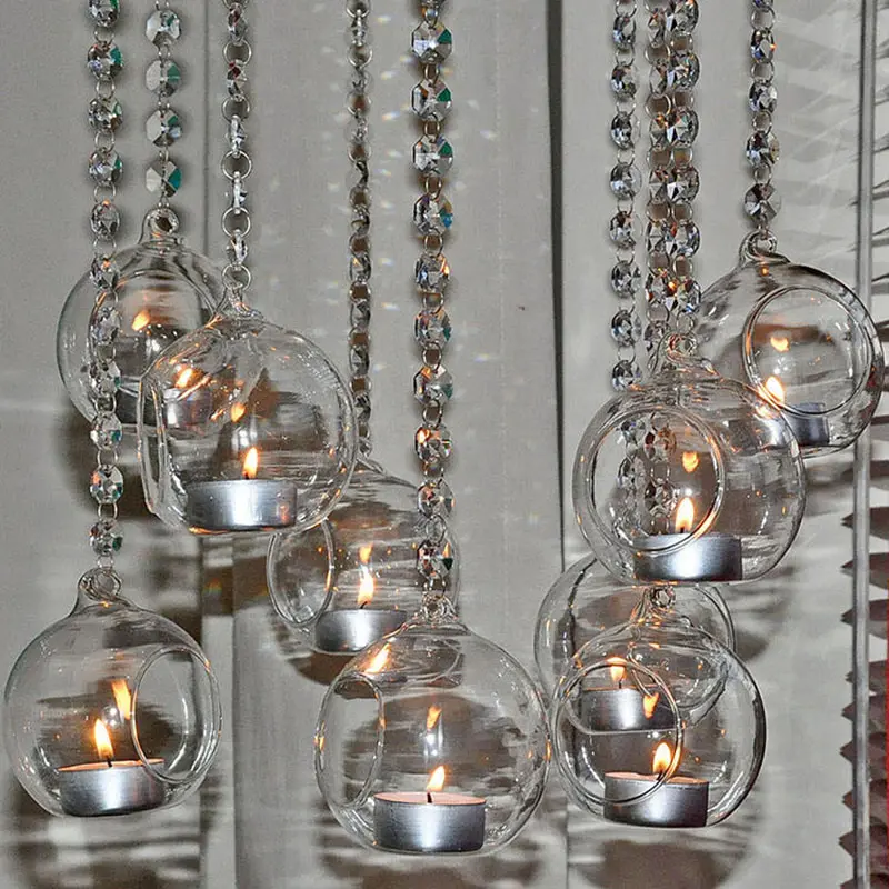 Nordic Art Taper Glaskerzenhalter Handwerk für Weihnachten Heimdekoration Glaskerzenhalter Feiertag