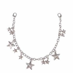 Star Pendant <b>Chain</b> Shoe <b>Chain</b> For <b>Boots</b> Unisex Zinc Alloy Accessory With Five Pointed Stars Pattern - Product Image 5