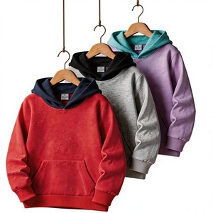 Customizable Printed Color Block Winter Lined Breathable Eco-Friendly Children's Boys Hoodie Pullover Sweatshirt Long Sleeve - Product Image 1