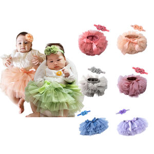 Ropa de verano para niña, faldas hinchadas para niña, vestidos de flores transpirables sólidos para niña - Product Image 1