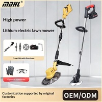 Mesin Pemotong Rumput Listrik 21V Kompak Rumah Tangga Baterai Lithium Pemangkas Rumput Multi-Fungsi Pemotong Rumput DIY
