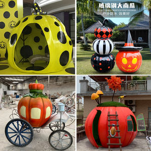 Decoraciones de Halloween para Exteriores, Adornos de <span class=keywords><strong>Calabaza</strong></span>, Escultura de Fibra de Vidrio, Modelo Simulado de Parque Temático, Paisaje Hecho de Resina - Product Image 4