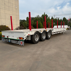 Semi-<span class=keywords><strong>remorque</strong></span> surbaissée à col <span class=keywords><strong>de</strong></span> cygne pliable en acier, 3 essieux, 60 tonnes, grande dimension 16m x 3m, pour logistique <span class=keywords><strong>de</strong></span> projets, usage intensif - Product Image 4