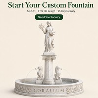 Fontaine en marbre océanique, statue de déesse de la mer, jets d'eau en forme de hippocampe, sculptée à la main en pierre blanche pour villa, jardin, propriété