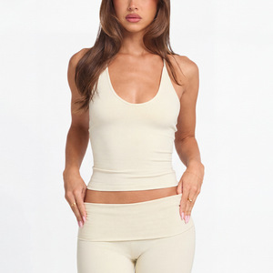 Nouveau débardeur de sport 2026 pour femme, col licou à nouer, <span class=keywords><strong>dos</strong></span> ouvert, coupe courte, sensation seconde peau, séchage rapide, extensible dans les 4 sens, pour le yoga - Product Image 2