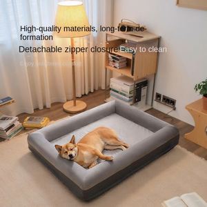 Cama ortopédica cuadrada de lujo para mascotas, de fibra química, con forro de esponja universal para todas las edades, extraíble, lavable, cómoda, sin necesidad de montaje. - Product Image 1